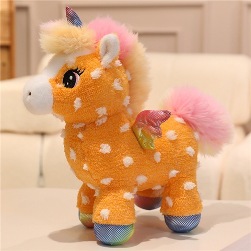 Magical Rainbow Unicorn Plush Toy Warm Orange