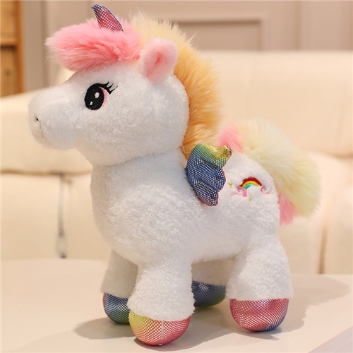 Magical Rainbow Unicorn Plush Toy Pure White