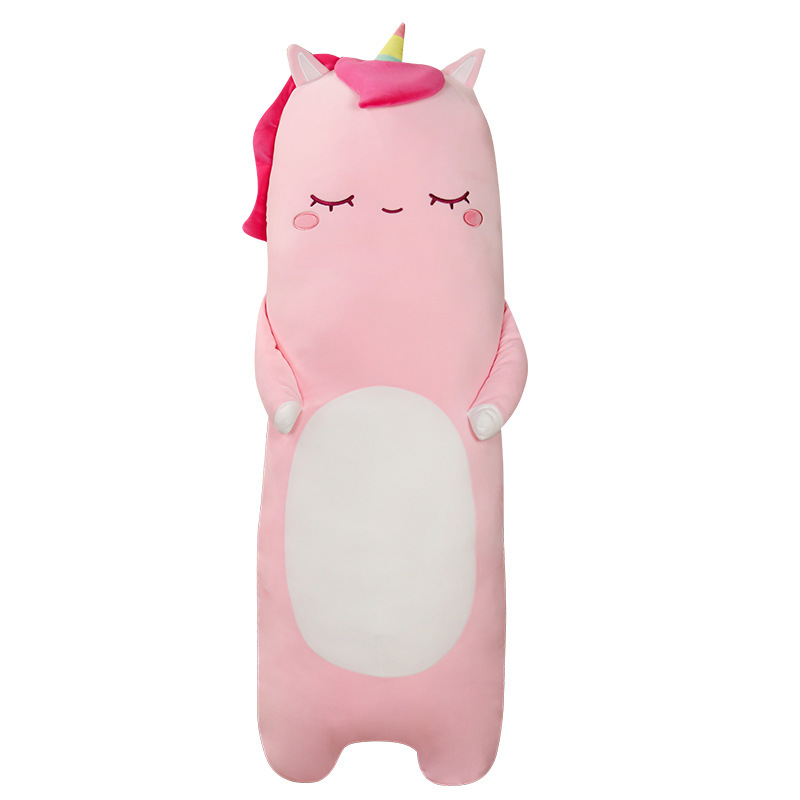 Light Pink Long Unicorn Plush Pillow