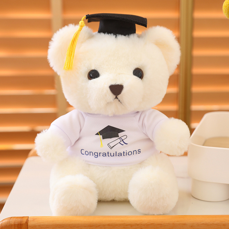 Custom Graduation Teddy Bear with Name​ White bear-t-shirt style