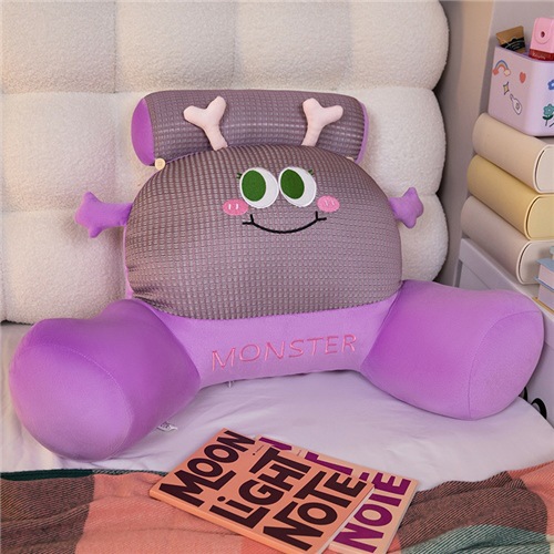Purple Big Eye Dopamine Monster Plush Waist Bend Bedside Cushion