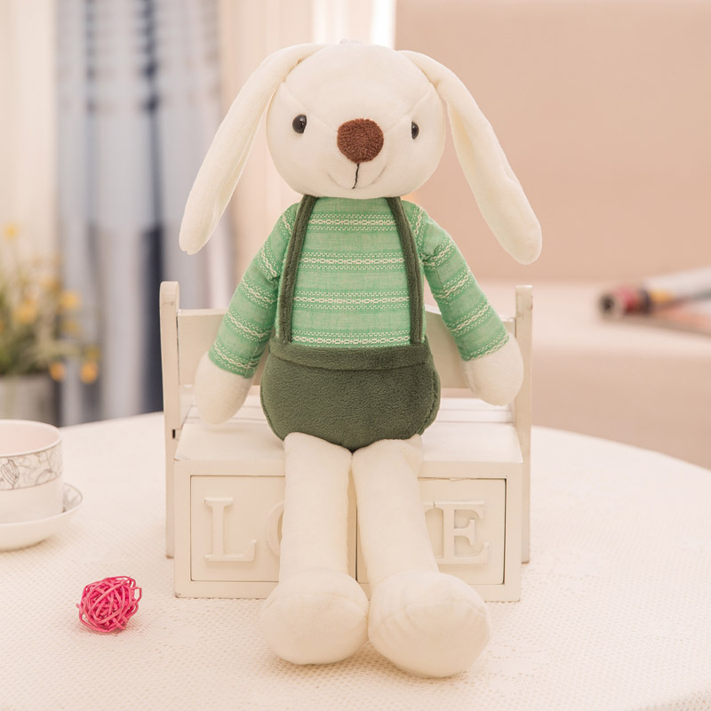 green stuffed animal bunny plush​ toy